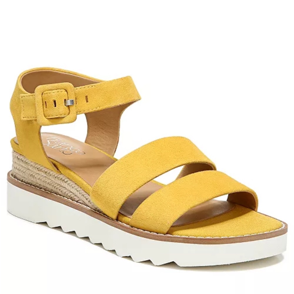 Frank Sarto Women's Colton Yellow Espadrille Wedge Sandals Size 8